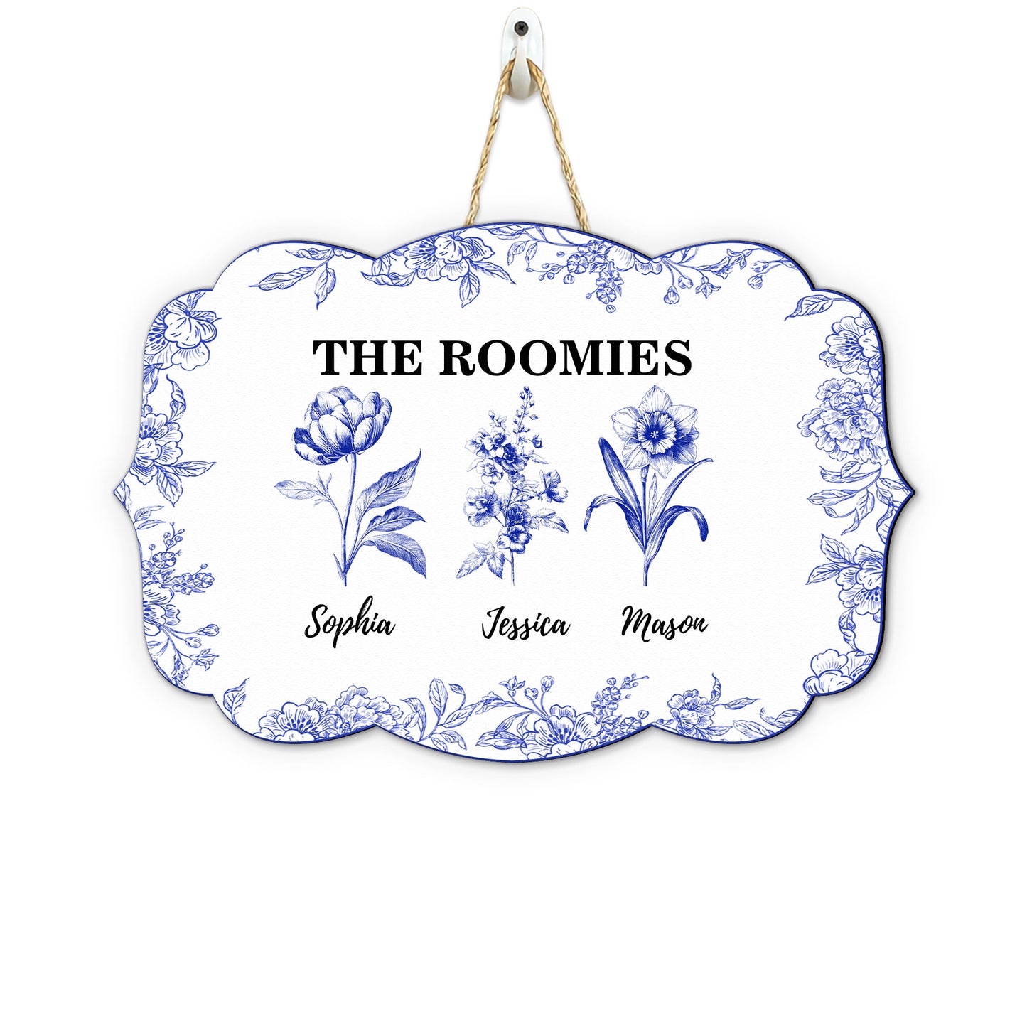 Dorm-Room-Birth-Month-Flower-Toile-De-Jouy-Style-Personalized-Wood-Sign-2