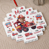 Dream Jobs - Firefighter For Boys, Girls - Custom Buildable Christmas Photo Ornament