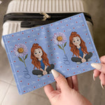 Dried Birth Flower Print - Personalized Passport Cover And Luggage Tag Travel Set
