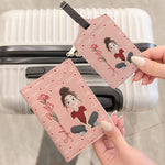 Dried Birth Flower Print - Personalized Passport Cover And Luggage Tag Travel Set