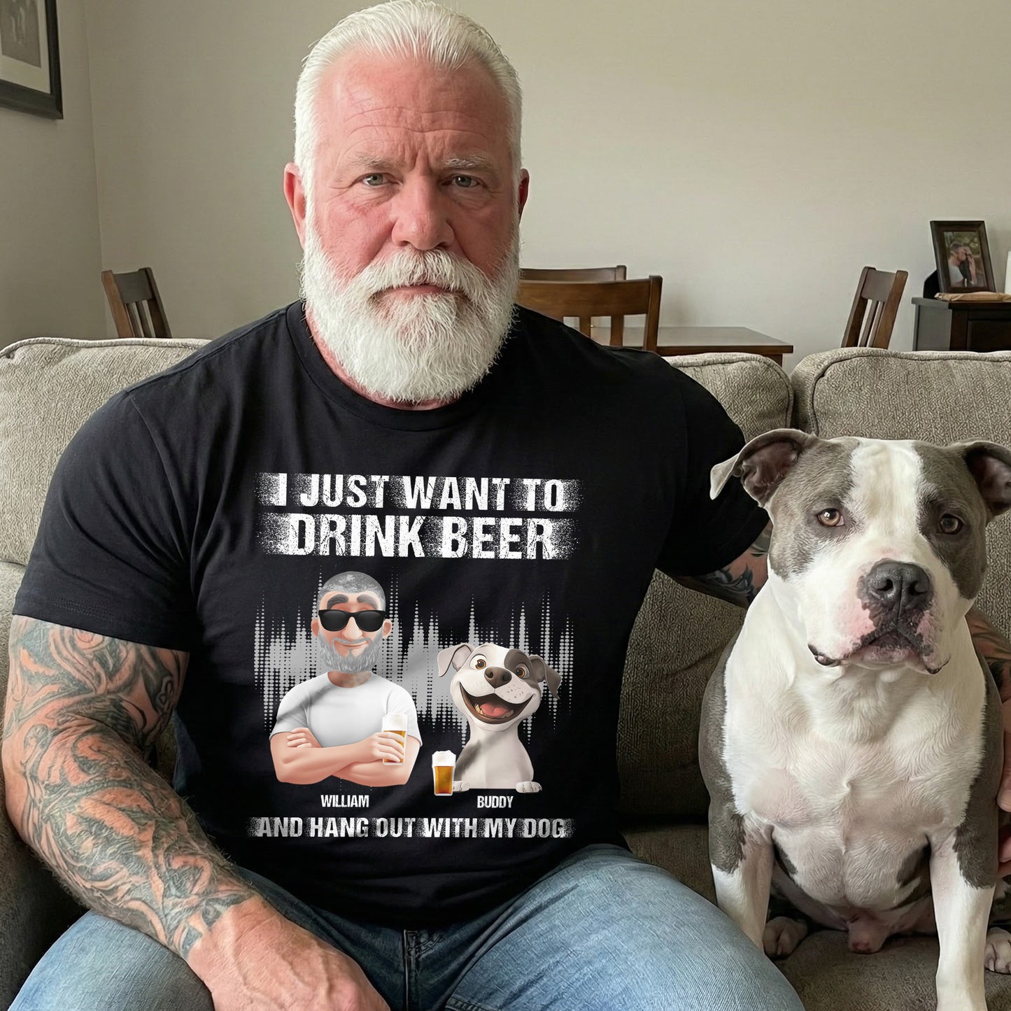 Drink Beer And Hang Out With My Dog - Personalized Shirt