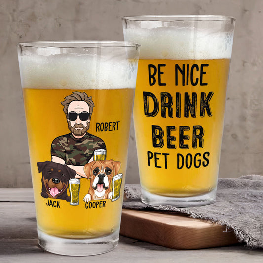 Drink Beer Pet Dogs - Personalized Beer Glass