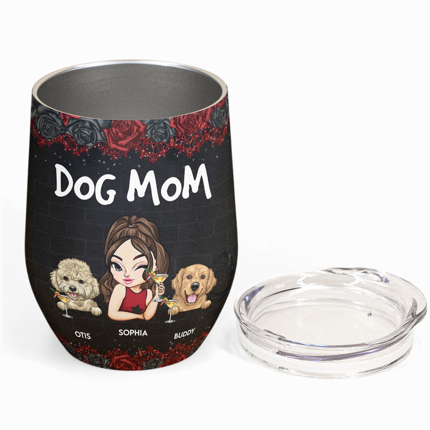 Drink Wine And Hang Out With My Dog - Personalized Wine Tumbler