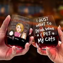 Drink Wine & Pet Dogs - Personalized Stemless Wine Glass