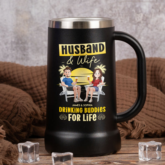 Drinking Buddies For Life - Personalized Beer Stein
