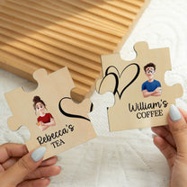 Drinking Together Since Anniversary Gifts For Couples - Personalized Wooden Puzzle Coasters
