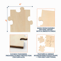 Drinking Together Since Anniversary Gifts For Couples - Personalized Wooden Puzzle Coasters