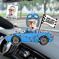 Drive Safe Daddy Custom Face Kid - Personalized Photo Car Ornament