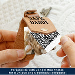 Drive Safe Daddy - Custom QR Code & Photo Gifts - Personalized Leather Photo Keychain