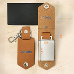 Drive Safe Daddy - Custom QR Code & Photo Gifts - Personalized Leather Photo Keychain