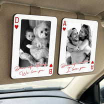 Drive Safe Daddy - Gift For Dad, Husband, Grandpa, Him - Personalized Wooden Photo Car Visor Clip