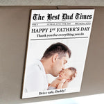 Drive Safe Daddy Happy First Father's Day - Personalized Wooden Photo Car Visor Clip