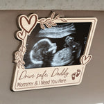 Drive Safe Daddy - New Dad Gifts - Personalized Wooden Photo Car Visor Clip