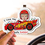 Drive Safe Daddy I Love You - Personalized Wooden Photo Car Visor Clip