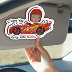 Drive Safe Daddy I Love You - Personalized Wooden Photo Car Visor Clip