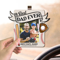 Drive Safe Daddy Love From Biggest Fans - Personalized Photo Wooden Car Visor Clip