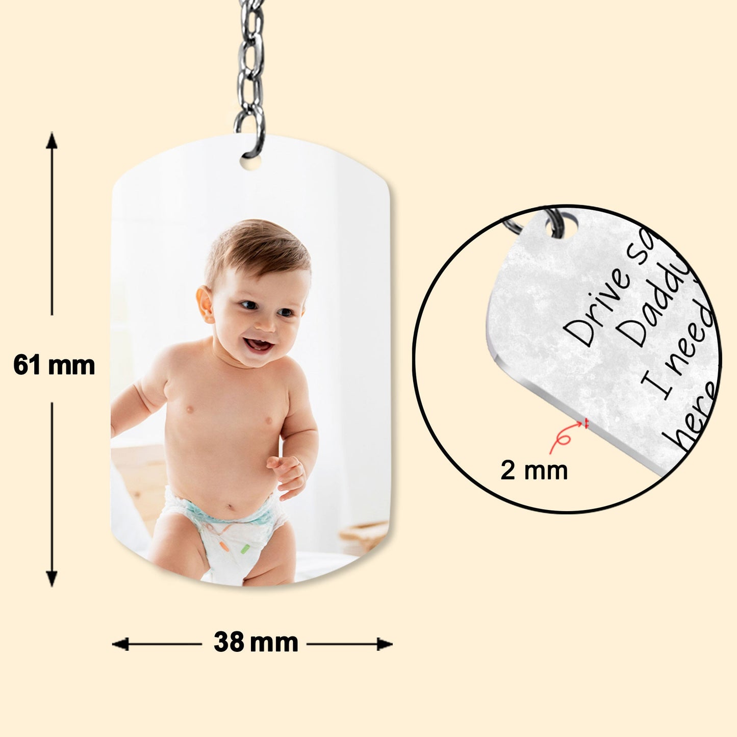 Drive Safe Daddy - Personalized Keychain