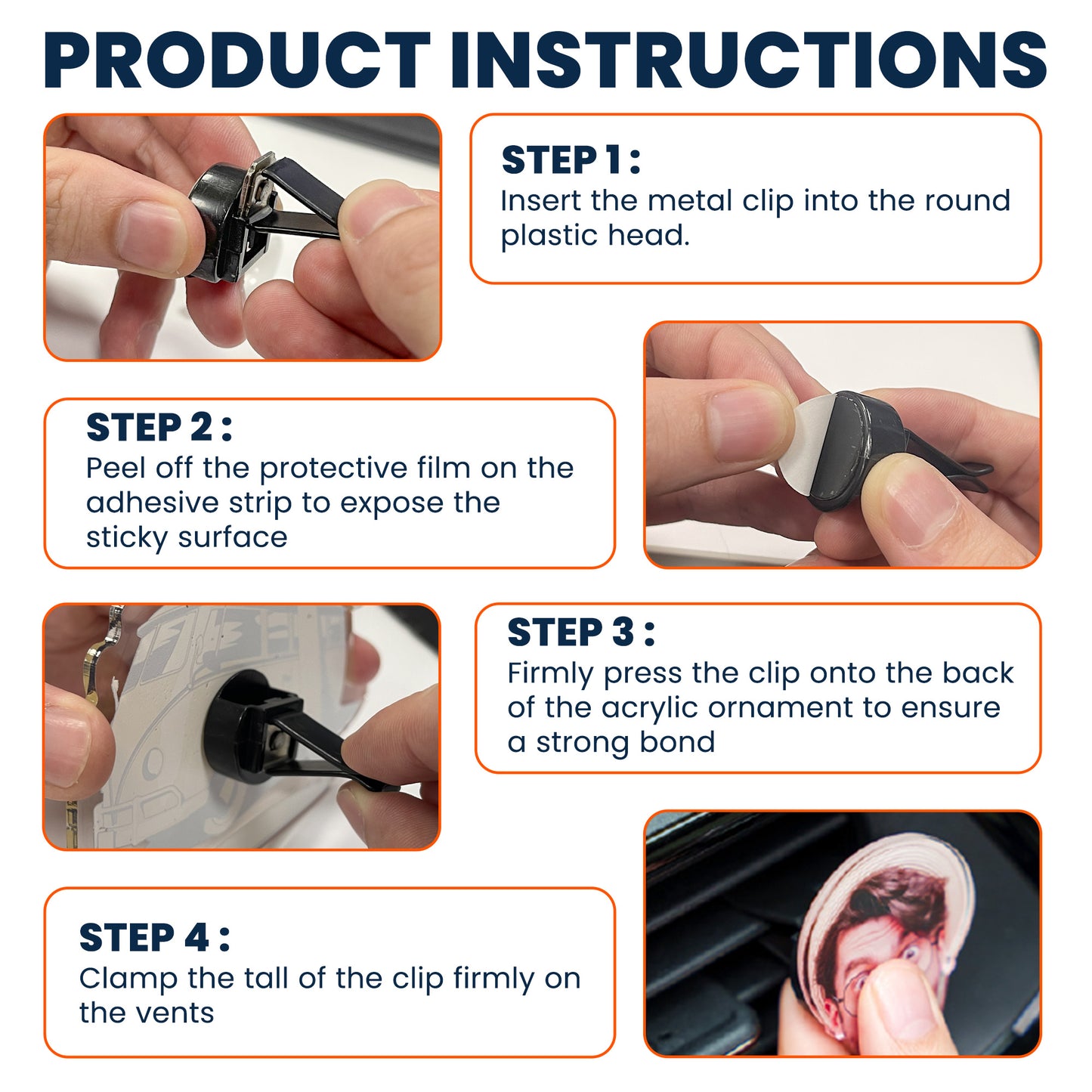 Drive Safe Daddy - Personalized Photo Acrylic Car Vent Clip