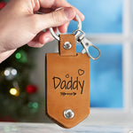 Drive Safe Daddy We Love You - Personalized Leather Photo Keychain