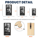 Drive Safe Grandpa We Love You Film Strip - Personalized Wooden Photo Car Visor Clip