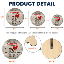 Drive Safe Handsome I Love You Funny Couple Gift - Personalized Wooden Photo Car Visor Clip