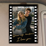Drive Safe Handsome I Love You Gift For Him, Her - Personalized Wooden Photo Car Visor Clip