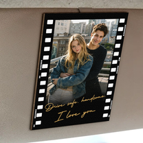Drive Safe Handsome I Love You Gift For Him, Her - Personalized Wooden Photo Car Visor Clip