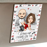 Drive Safe I F*cking Love You (Either Way Works) Naughty Couple - Personalized Wooden Car Visor Clip