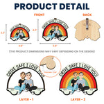 Drive Safe I Love You Rainbow Love Couple - Personalized Wooden Car Visor Clip