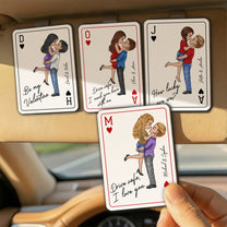 Drive Safe, I Love You Romantic Couple Gift For Him, Gift For Her - Personalized Wooden Car Visor Clip