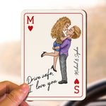 Drive Safe, I Love You Romantic Couple Gift For Him, Gift For Her - Personalized Wooden Car Visor Clip