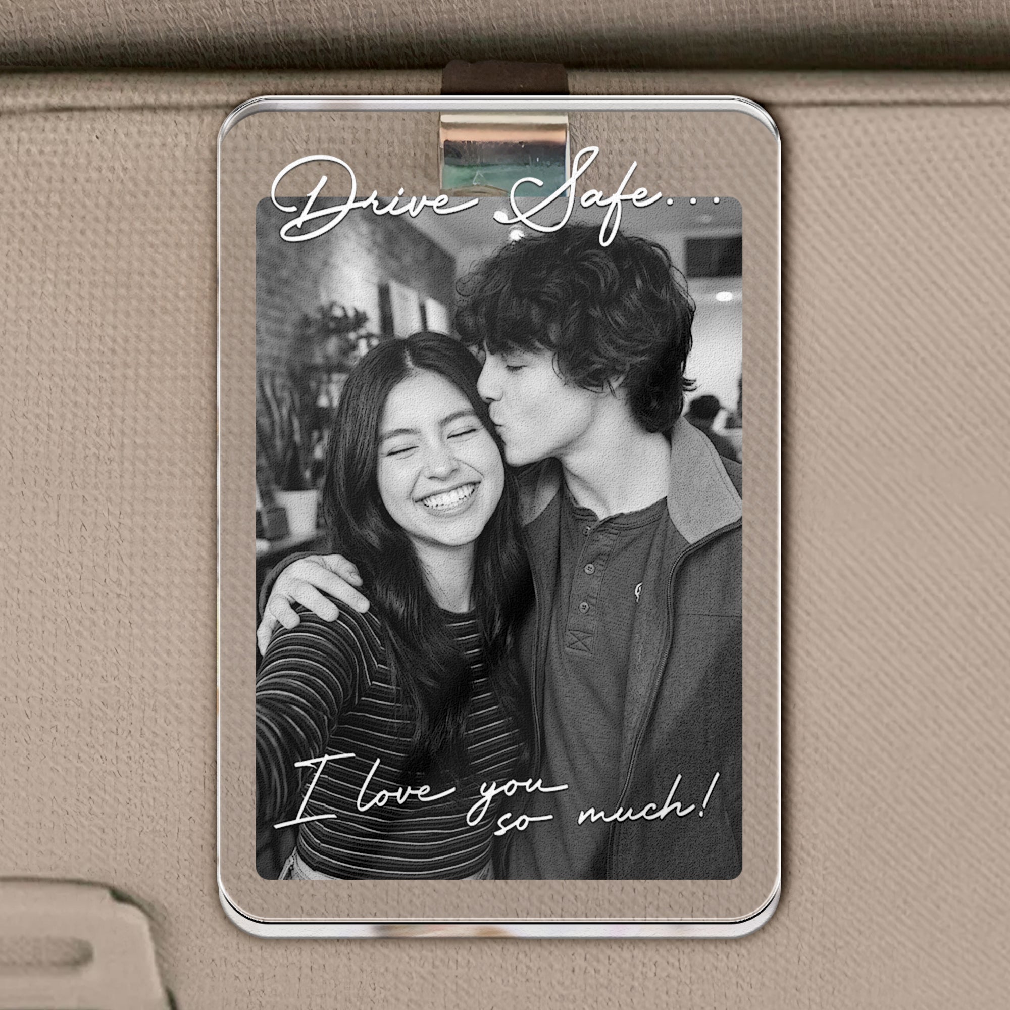 Drive Safe I Love You So Much Custom Photo Anniversary Gifts For Him, Her - Personalized Car Visor Clip