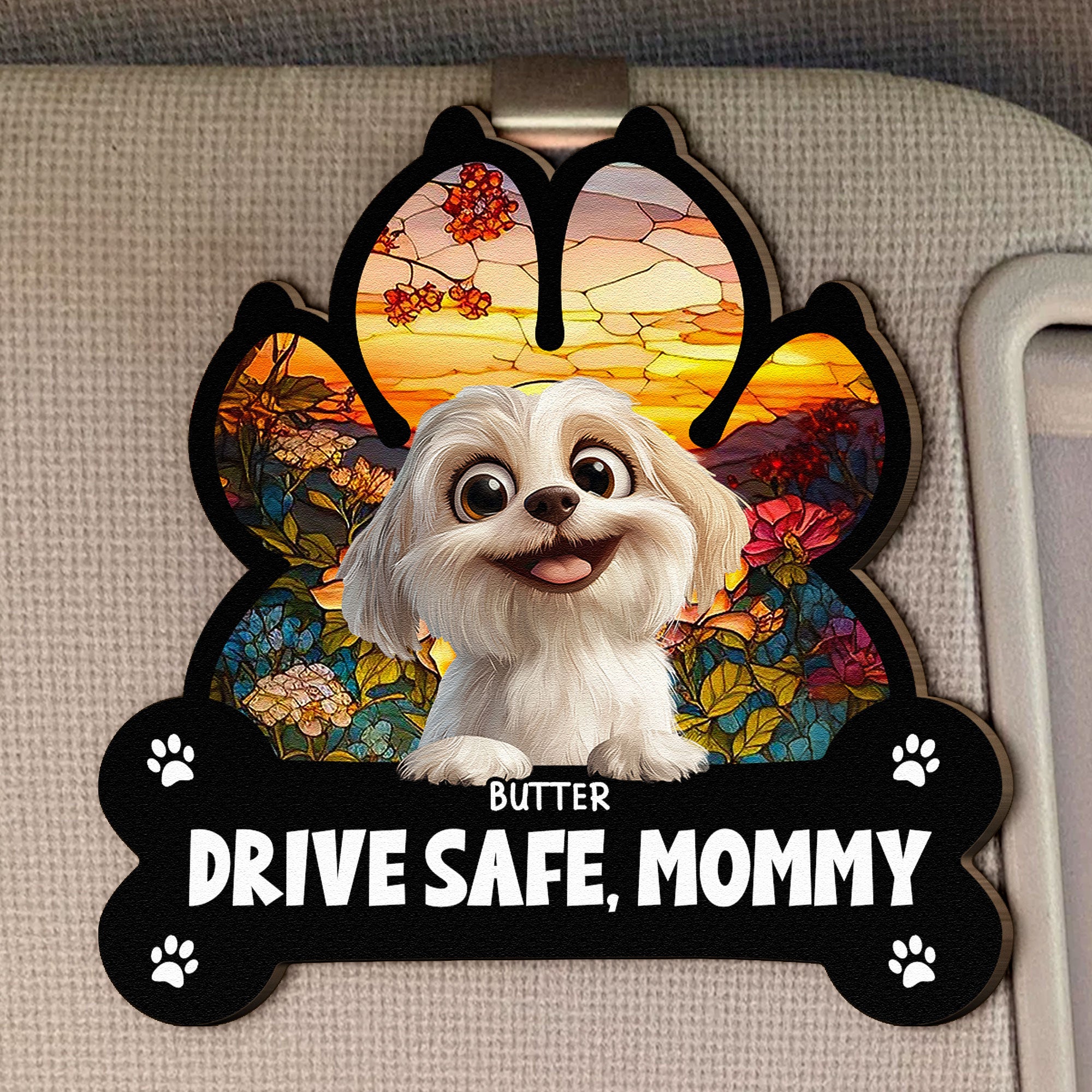 Drive Safe Mommy - Personalized Wooden Car Visor Clip