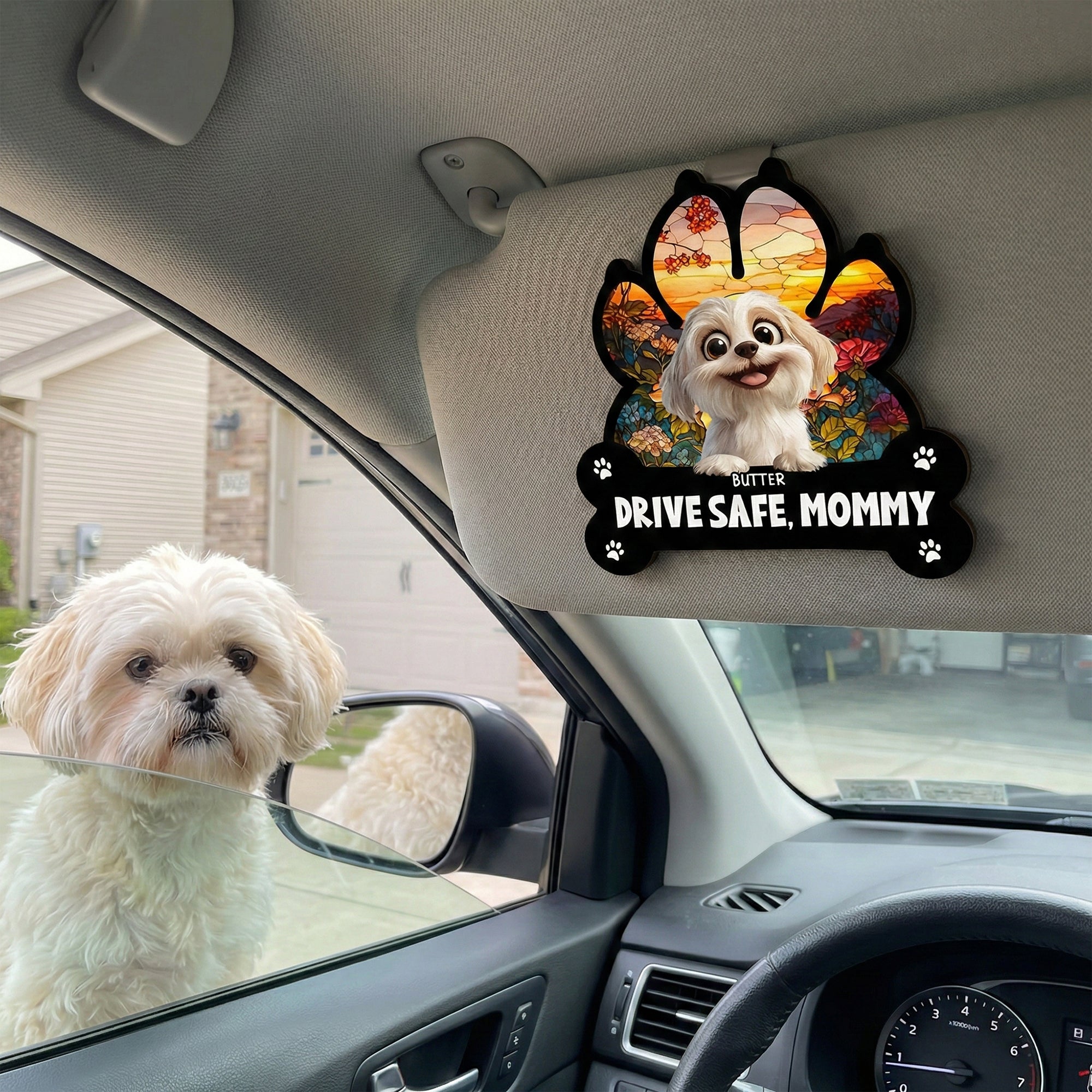 Drive Safe Mommy - Personalized Wooden Car Visor Clip