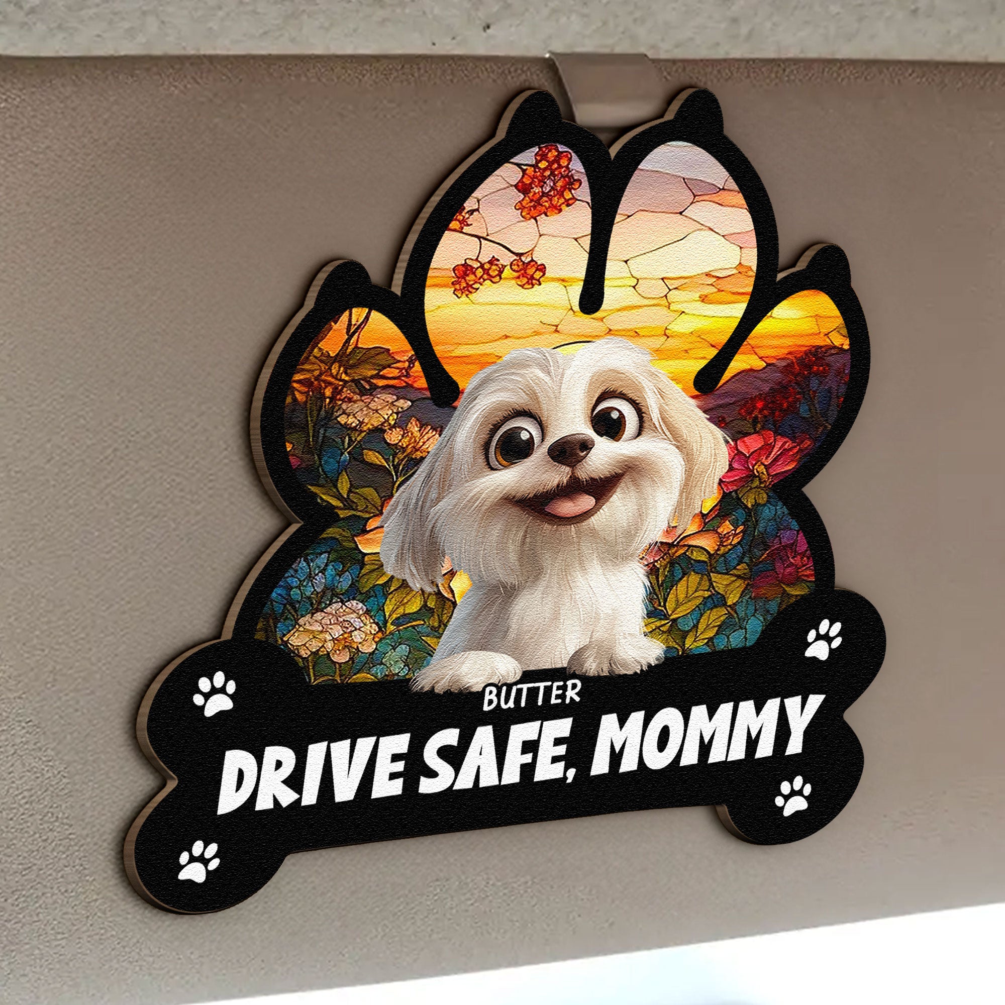 Drive Safe Mommy - Personalized Wooden Car Visor Clip