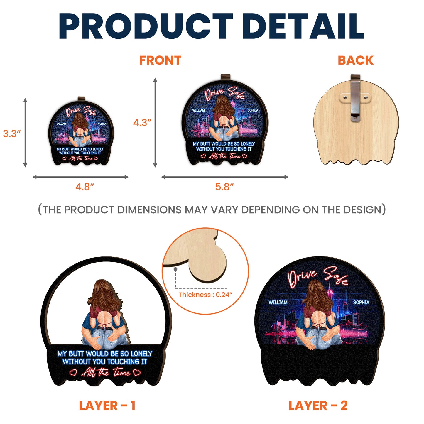 Drive Safe - Valentines Day Gifts For Husband, Boyfriend - Personalized Wooden Car Visor Clip - Gift For Husband