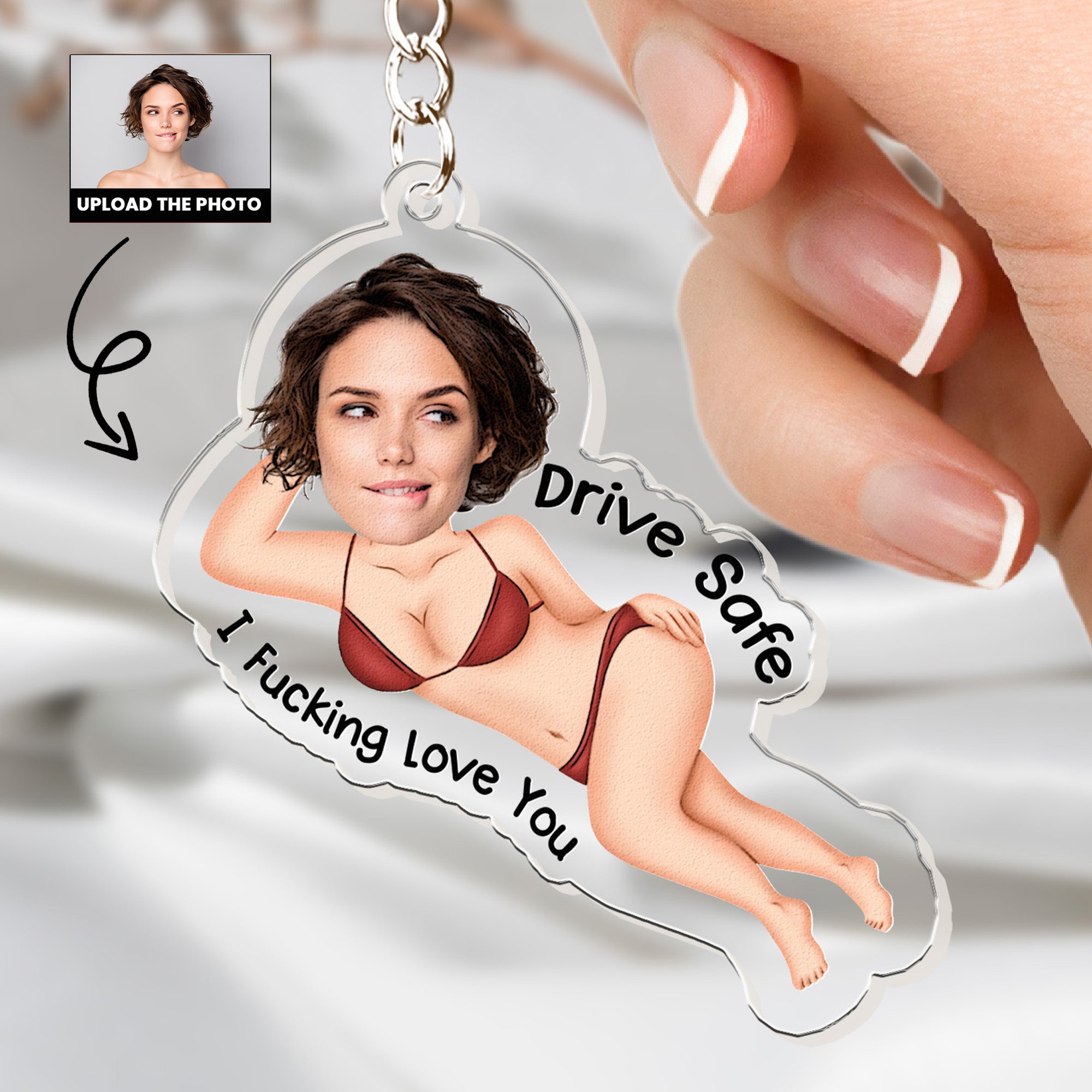Drive Safe Version Funny - Valentines Day Gifts For Husband, Boyfriend - Custom Photo Gift Set