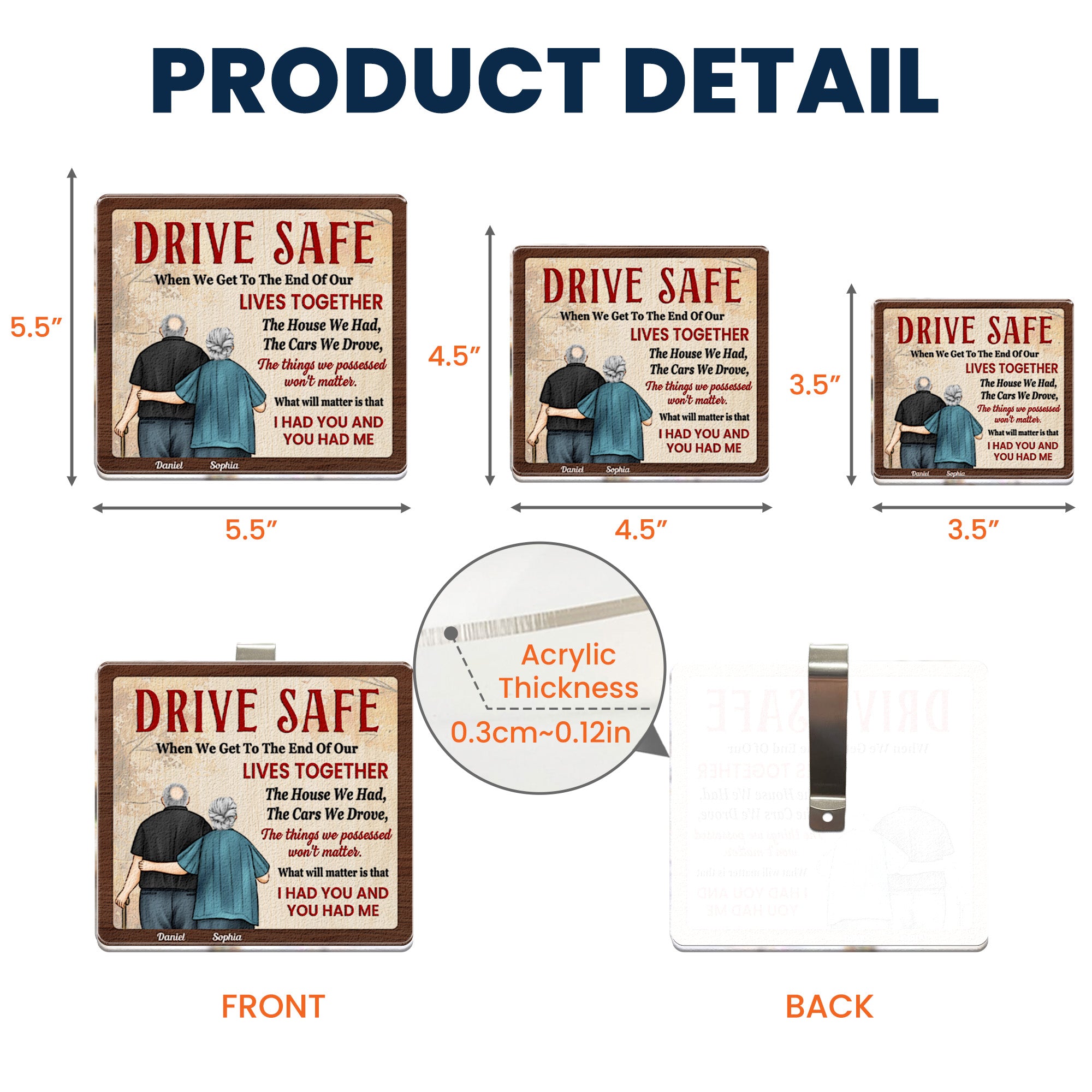 Drive Safe When We Get To The End Of Our Lives - Personalized Acrylic Visor Clip