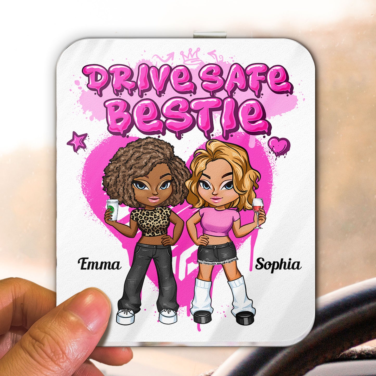 Drive Safe, Bestie - Personalized Acrylic Visor Clip