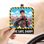 Drive Safe, Daddy - Personalized Wooden Photo Car Visor Clip