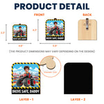 Drive Safe, Daddy - Personalized Wooden Photo Car Visor Clip