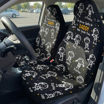 Drive Safe, Daddy, Grandpa, Mommy, Grandma With Cute Kids - Personalized Car Seat Cover