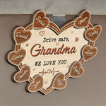 Drive Safe, Grandma We Love You - Personalized Wooden Car Visor Clip