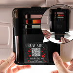 Drive Safe, I Fcking Love You QR Scan - Personalized Leather Car Visor Organizer