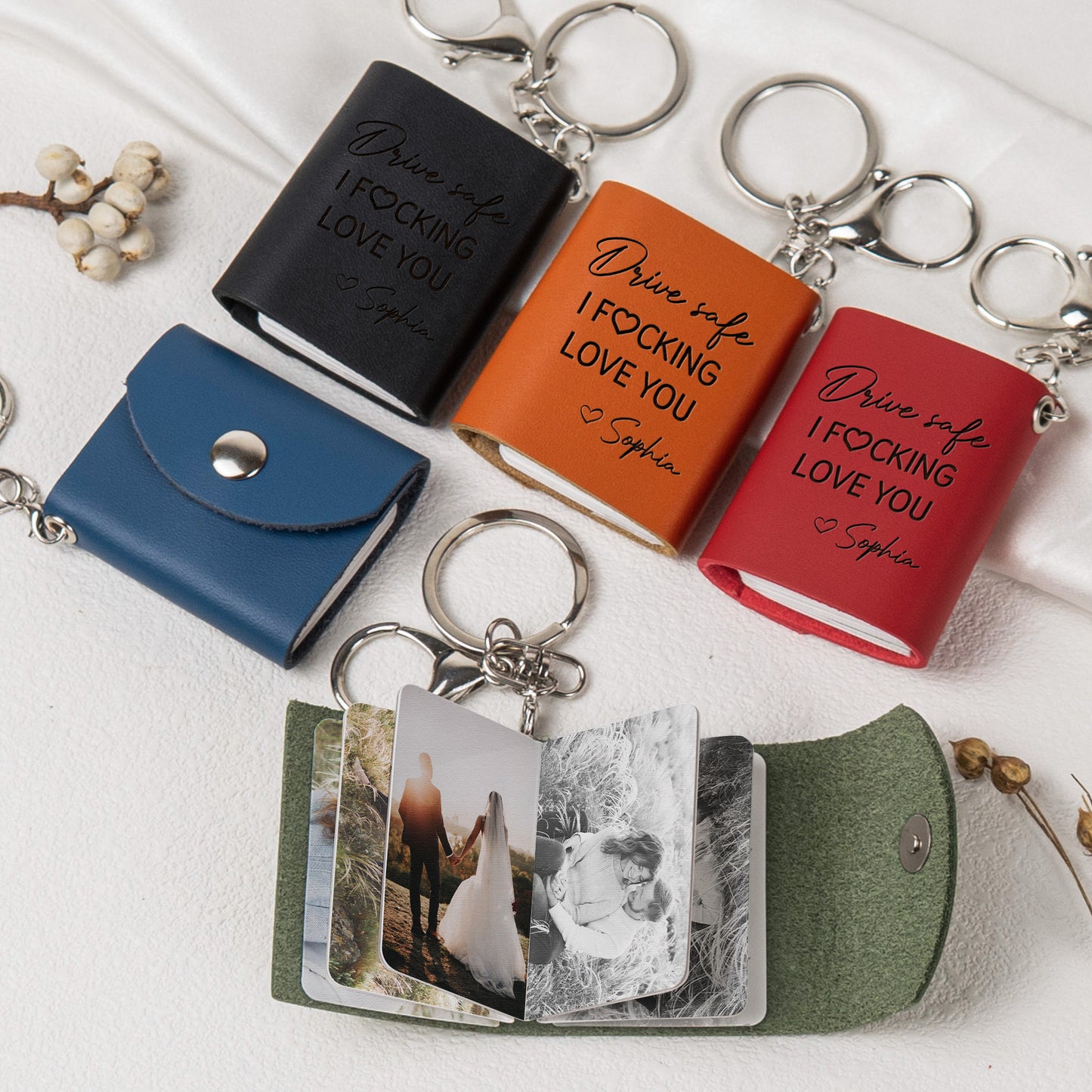 Drive Safe, I Fucking Love You -Personalized Mini Photo Album Keychain