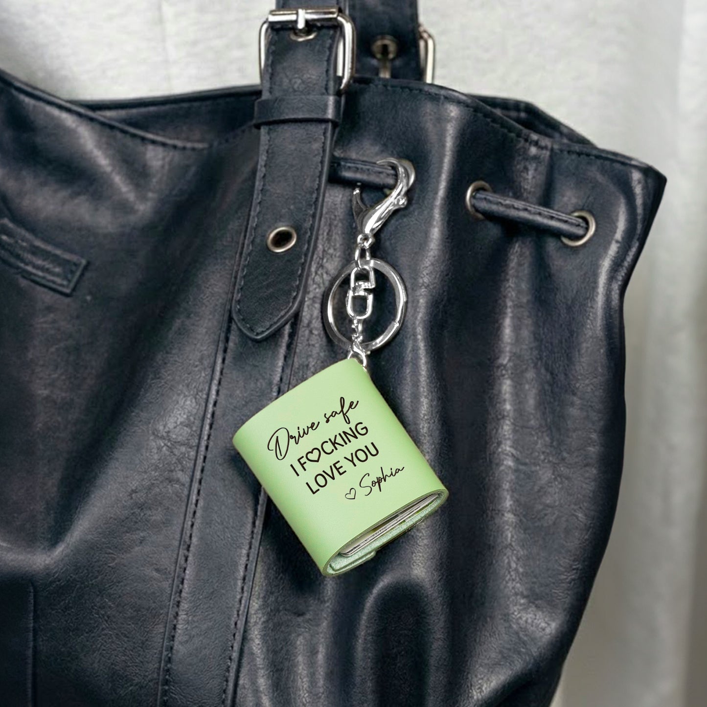 Drive Safe, I Fucking Love You -Personalized Mini Photo Album Keychain