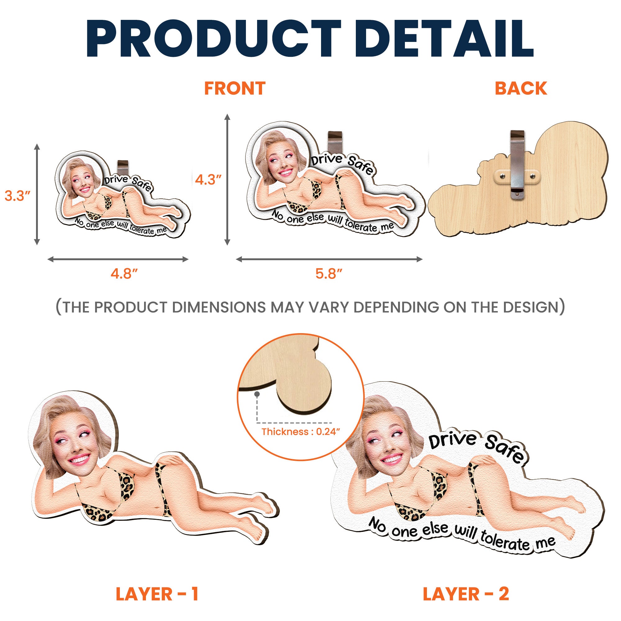 Drive Safe, No One Else Will Tolerate Me - Personalized Wooden Photo Car Visor Clip