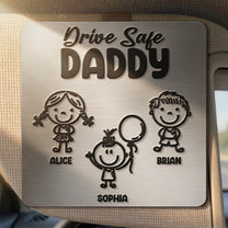 Drive-Safe-Daddy-Doodle-Personalized-Car-Visor-Clip-1
