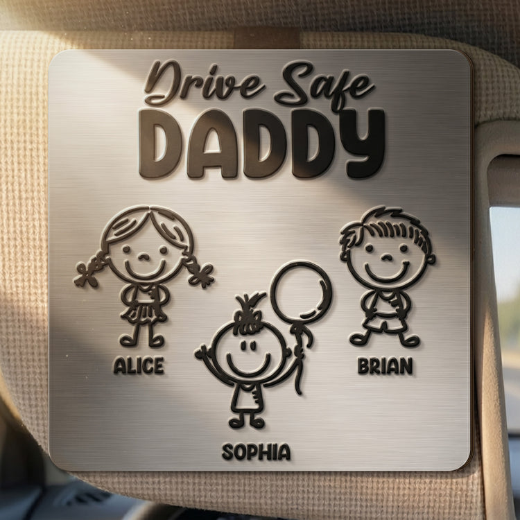 Drive-Safe-Daddy-Doodle-Personalized-Car-Visor-Clip-1