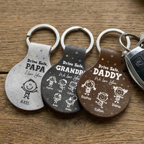 Drive-Safe,-Daddy-Mommy-Papa-Grandma-We-Love-You-Doodle-Kids-Personalized-Keychain-1